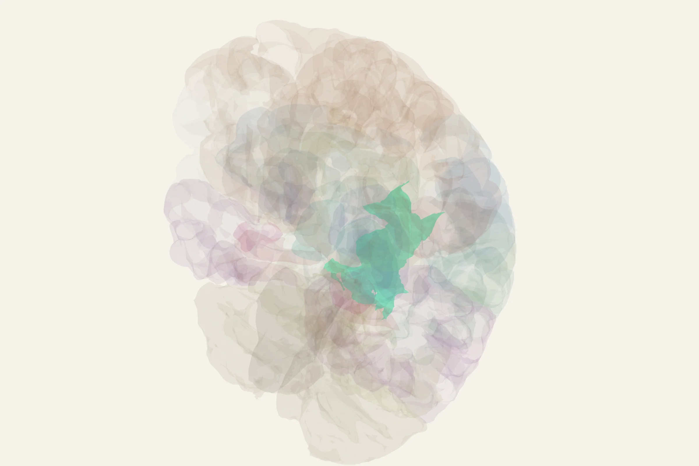 Parietal Cortex highlighted in colour on a rotatable 3D model of the human brain